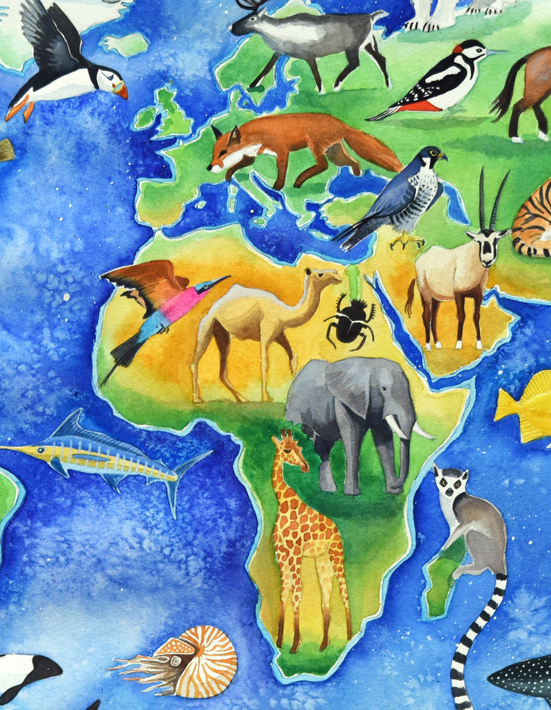 Animal Map of the World poster