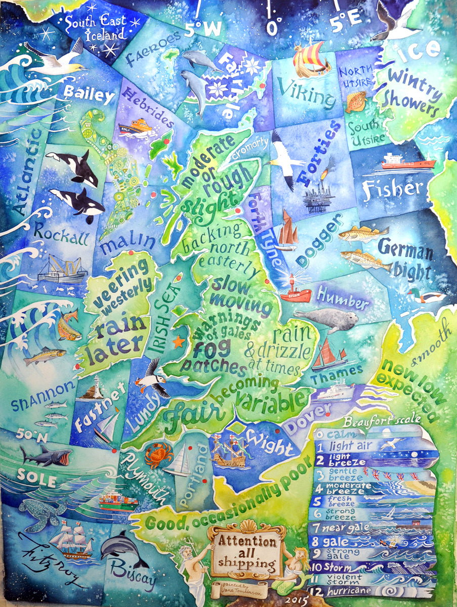 Shipping forecast poster painting