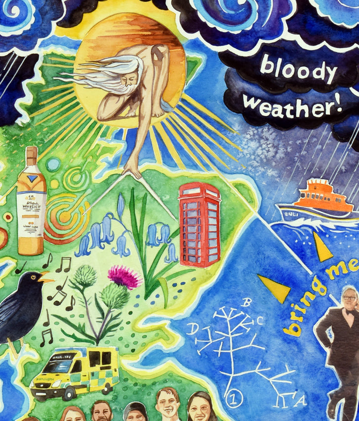 Best of British - a painting of 50 things to love about Britain