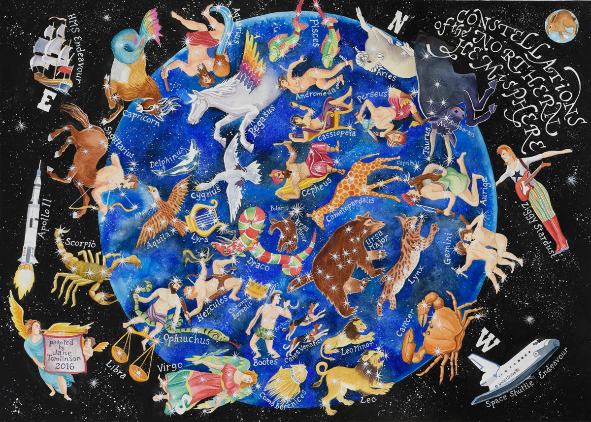 Heavens Above! a constellations map of the stars in the Northern sky
