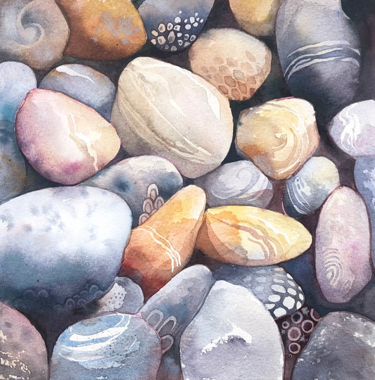 Life in a stone - a painting of pebbles