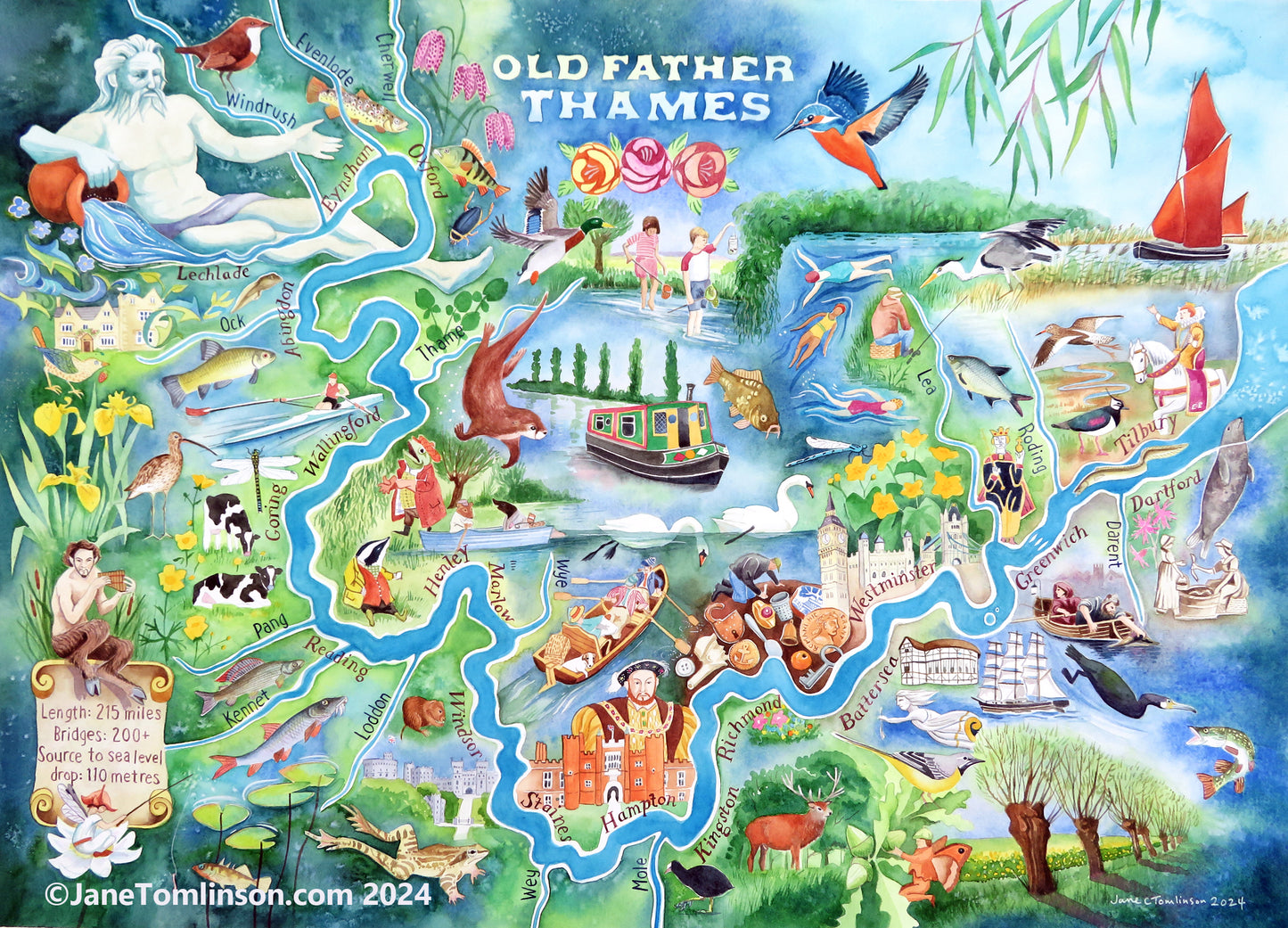 Old Father Thames - an award-winning painting of the River God
