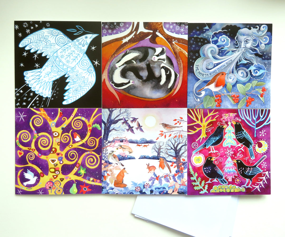 Winter greetings - a variety pack of six seasonal cards