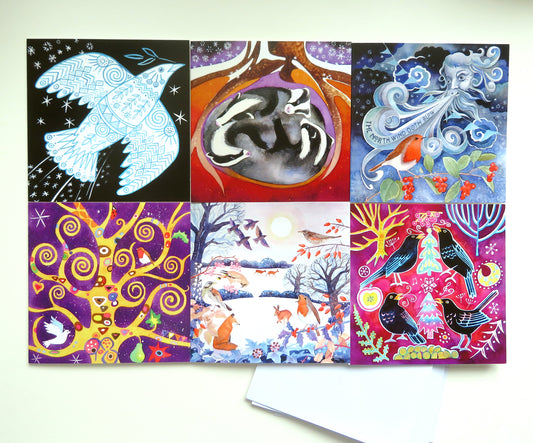 Winter greetings🎄🎁 a variety pack of six secular Christmas cards