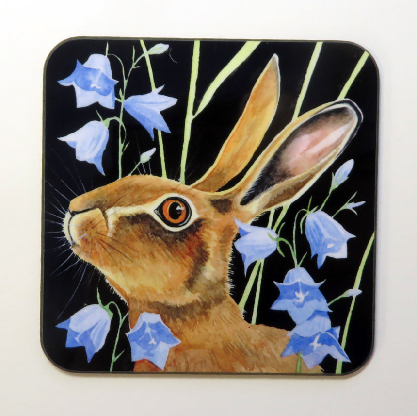 Hare and harebells coaster