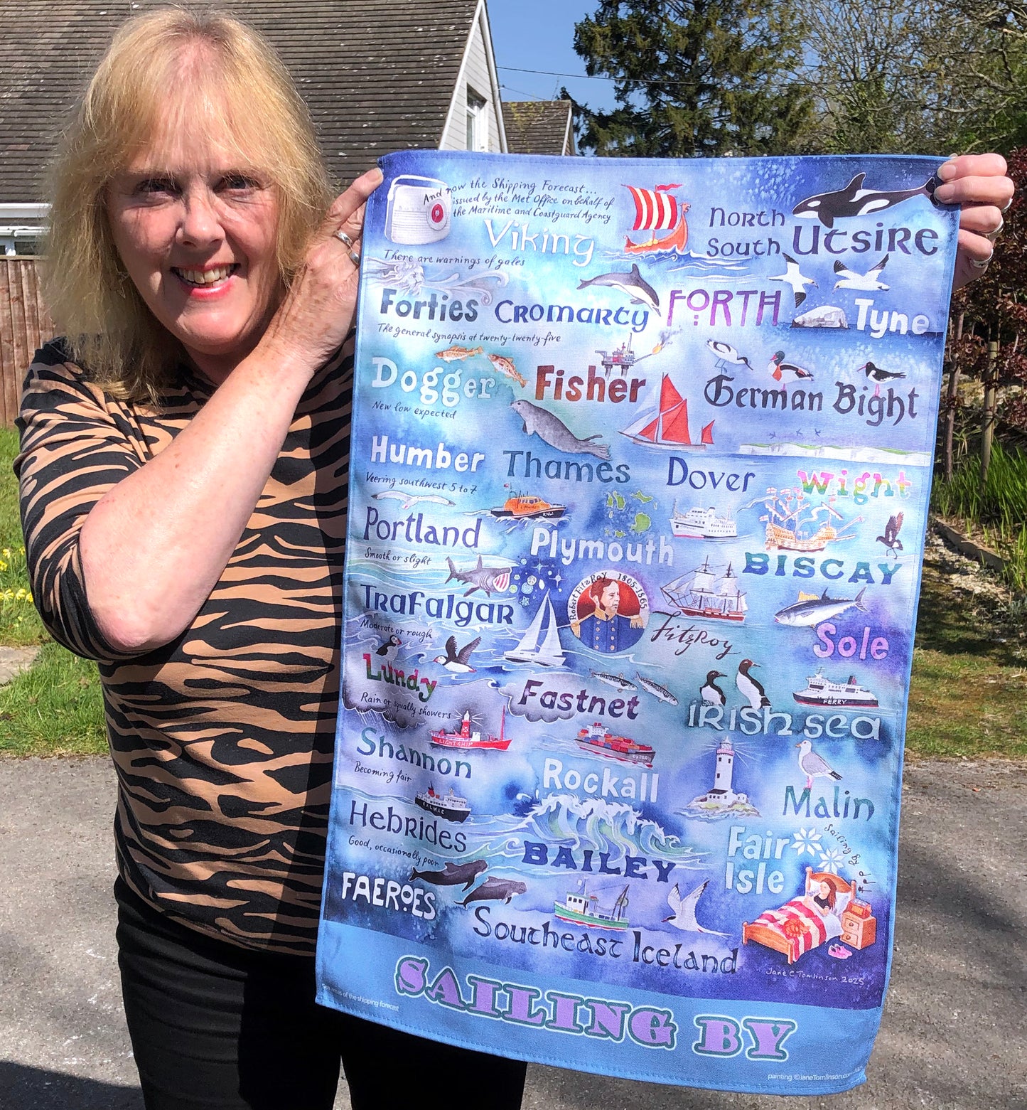 Sailing By tea towel
