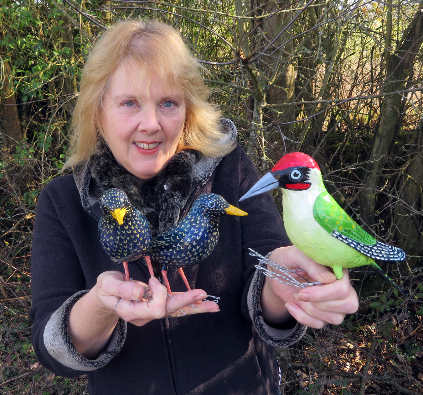 Paper mache birds