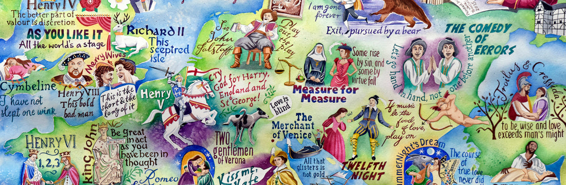 A hand-painted map of Shakespeare