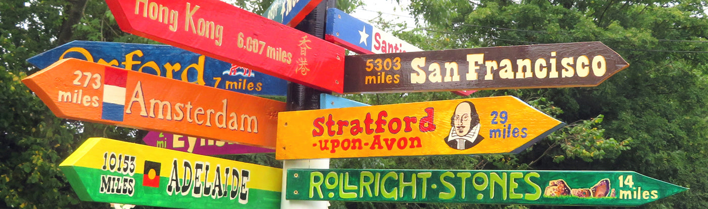 As the Crow Flies - a distance signpost installation by artist Jane ...
