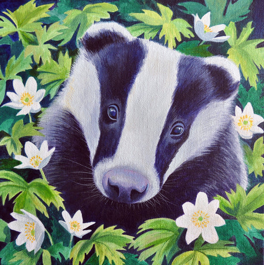 Beautiful badgers greetings cards - (sale of smaller cards, pack of three)