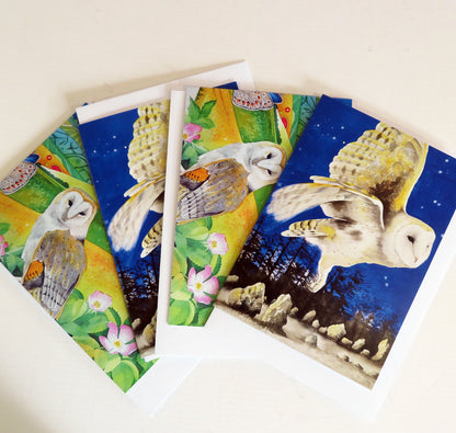 Barn owl greetings cards