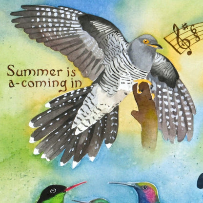 Bird songs - a painting about birds and music