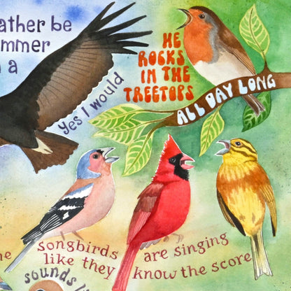 Bird songs - a painting about birds and music