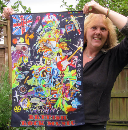 Jane Tomlinson and her British rock music tea towel