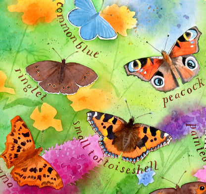 butterflies in the garden painting
