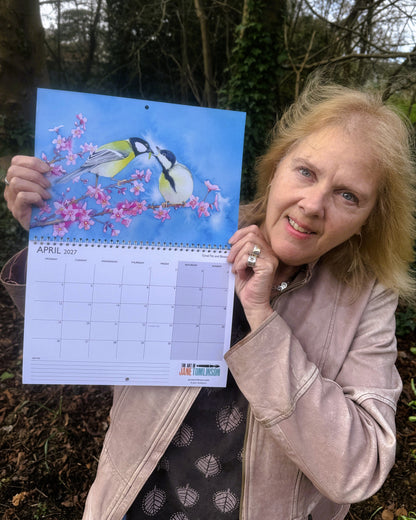 Calendar 2027 showing April, with the artist Jane Tomlinson