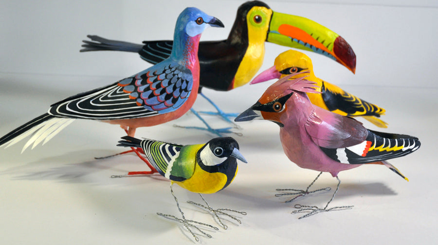 paper mache birds