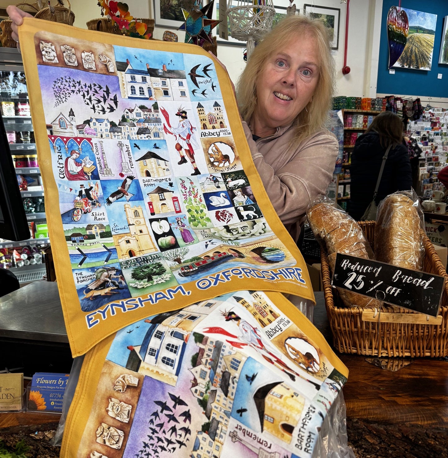 Eynsham Treasures tea towel