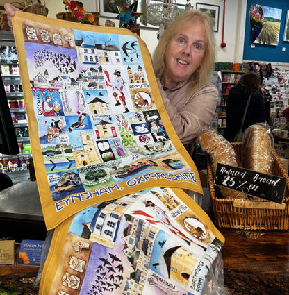 Eynsham Treasures tea towel