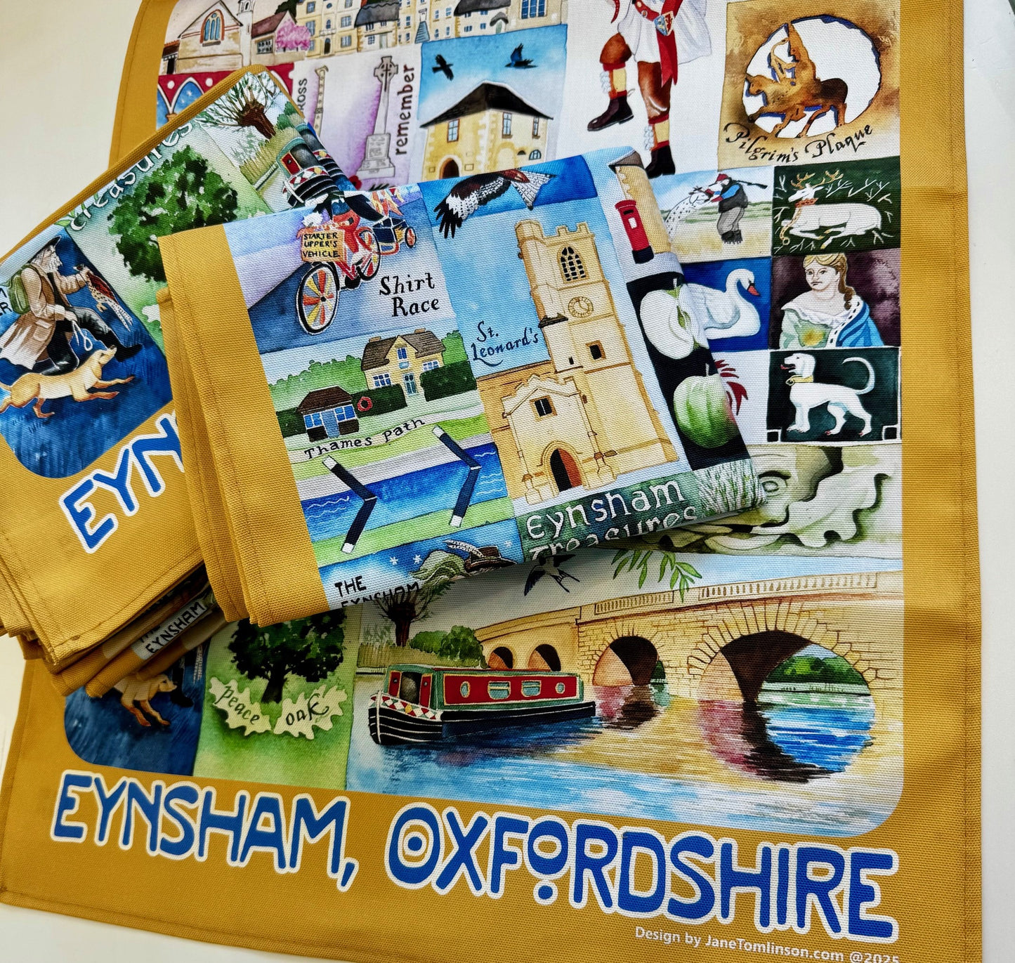 Eynsham Treasures tea towel