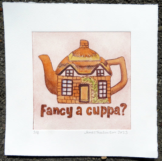 fancy a cuppa - painting of a teapot