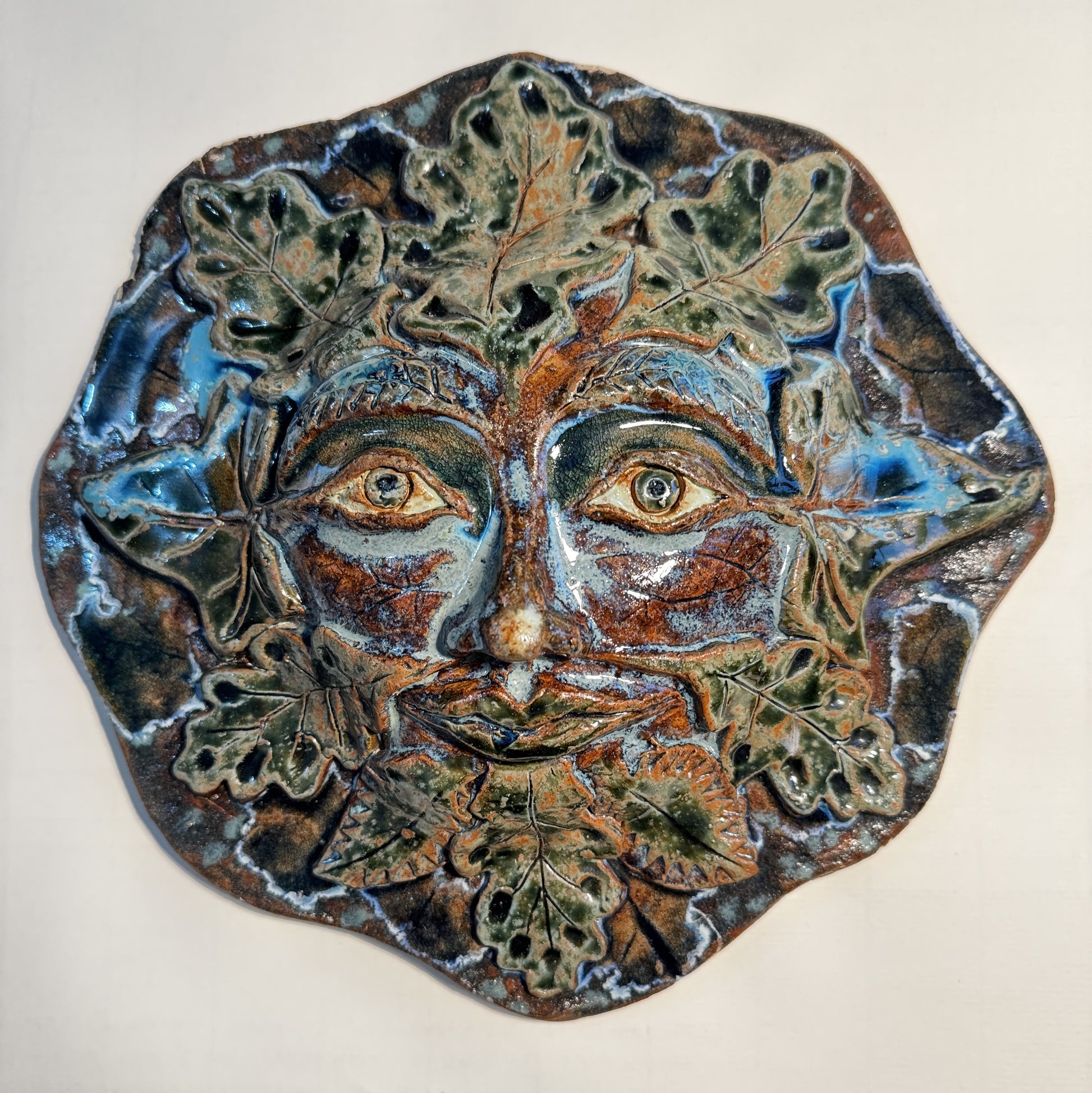 Green Man ceramic garden sculpture