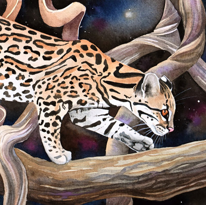 Painting of an ocelot