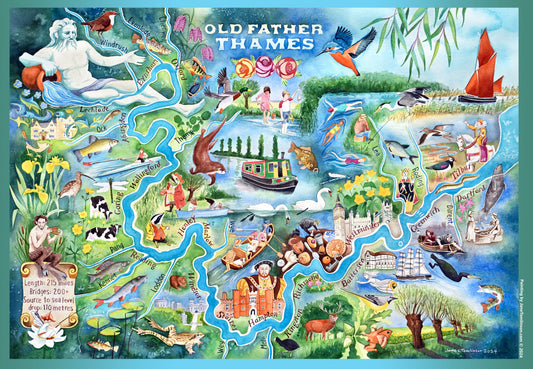 Old Father Thames tea towel