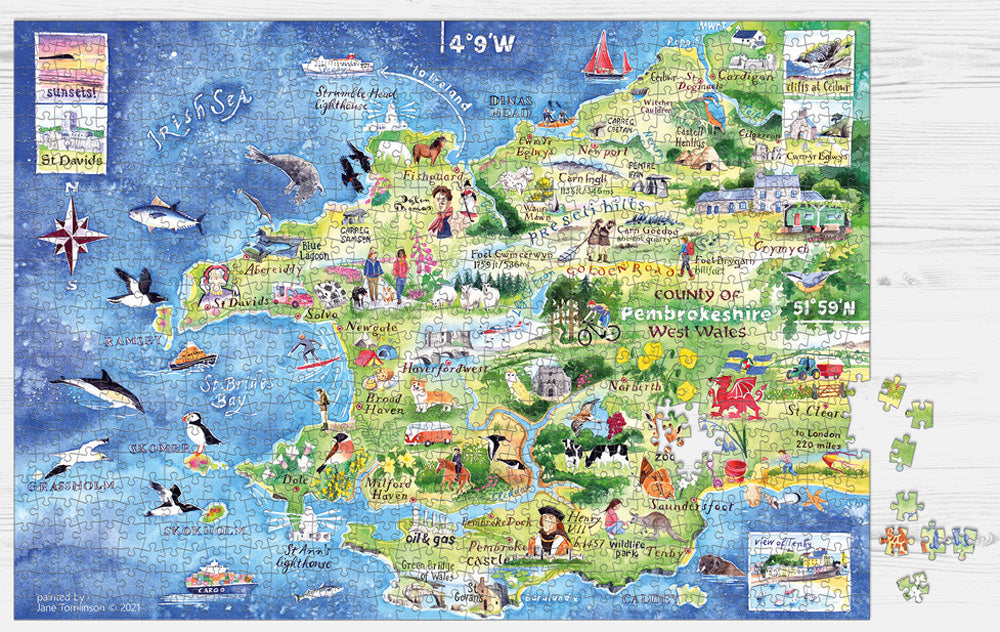 Pembrokeshire map jigsaw puzzle