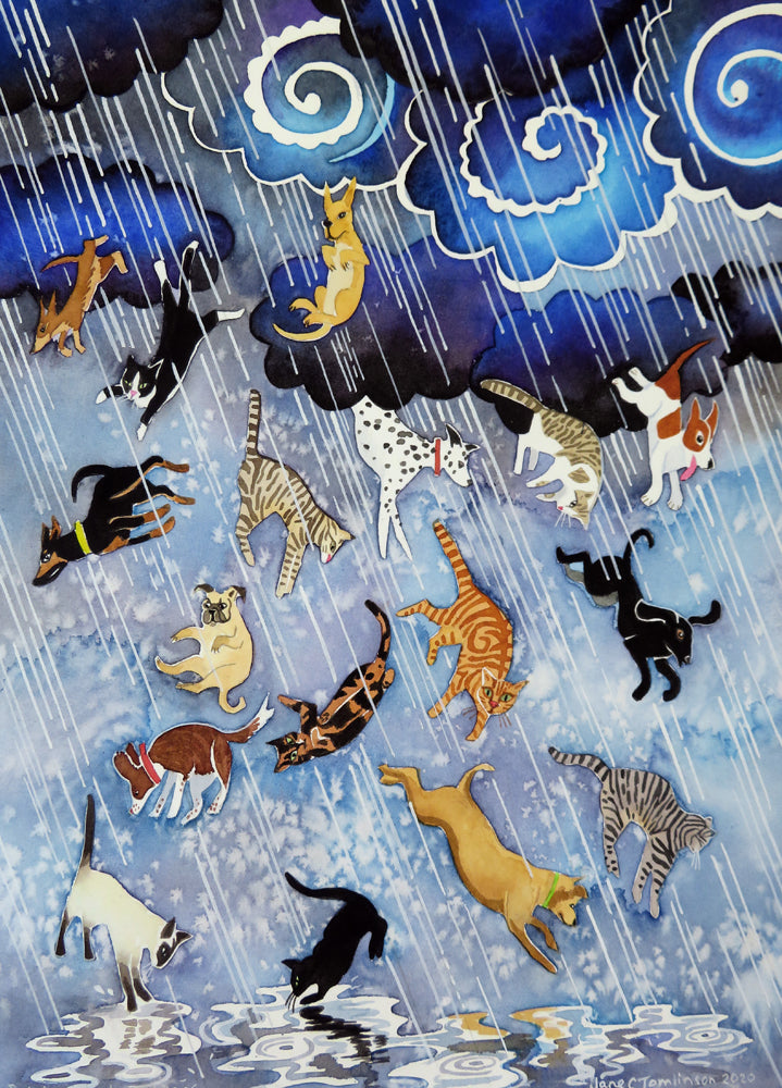 Raining Cats and Dogs - a digital image for self-printing