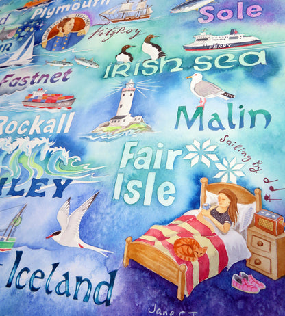 Shipping forecast words Sailing By Irish Sea Fair Isle Malin Rockall