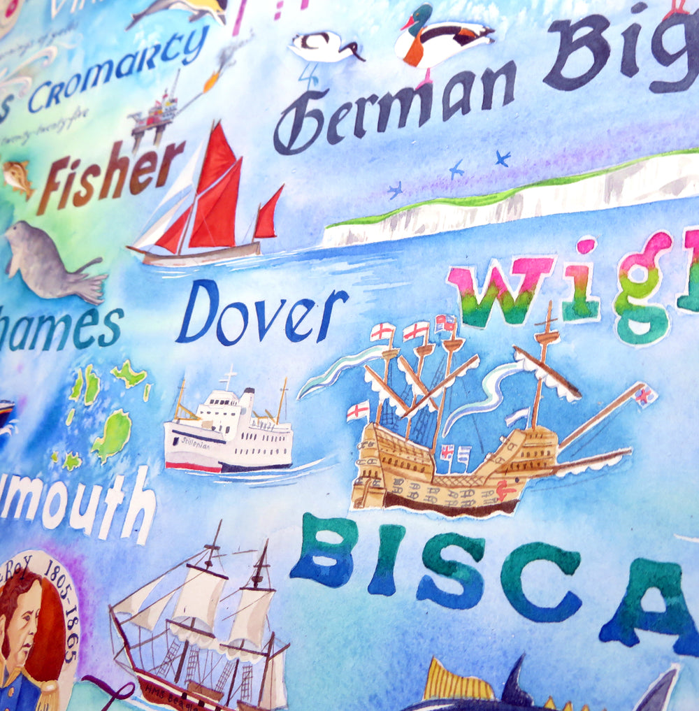 shipping forecast words Fisher German Bight Thames Dover Biscay