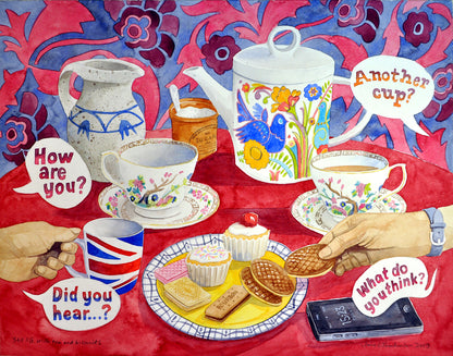 Still life with tea and biscuits