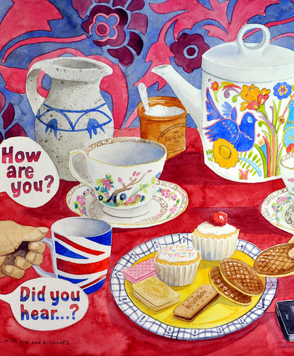Still life with tea and biscuits