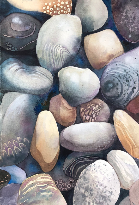 Stories of the ages - a painting of pebbles