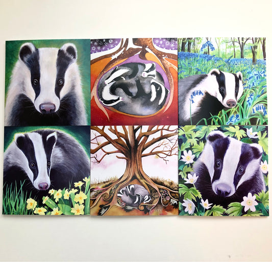 Badger greetings cards - choose from 6 designs