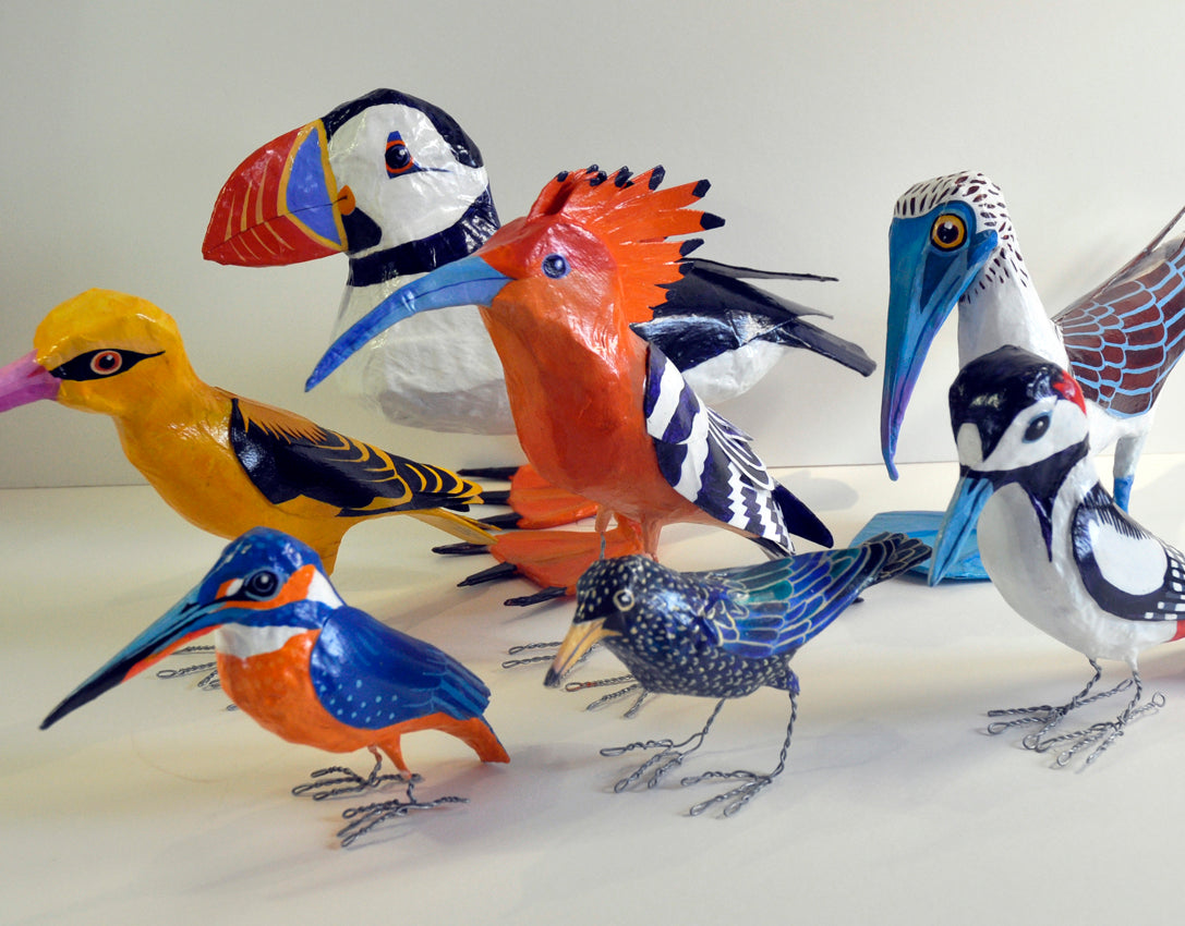 Paper mache birds