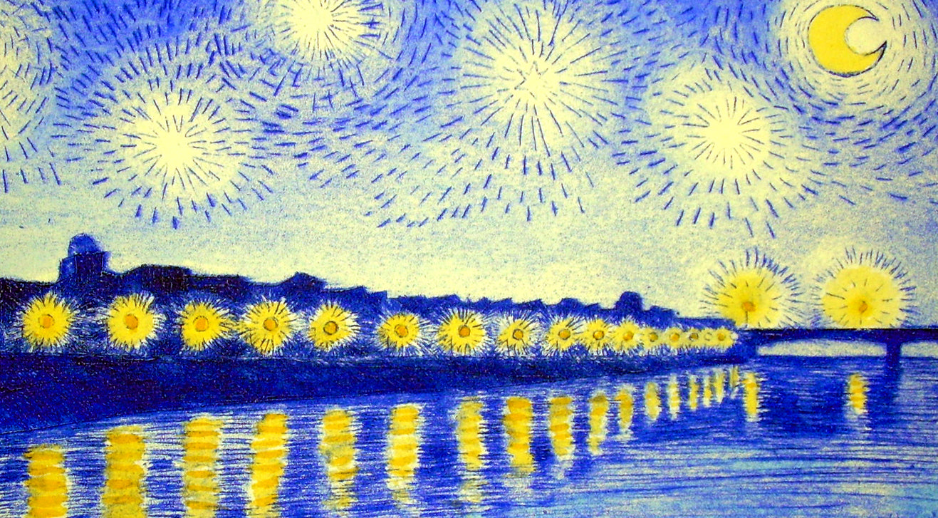 Detail from Vincent's starry night over the Rhon