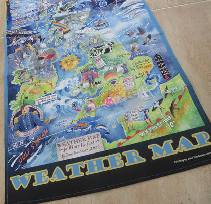 weather map tea towel