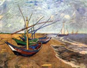 Vincent's "Boats on the beach at Les Saintes Marie