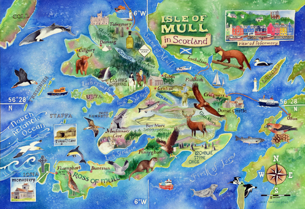 Map Of Mull A Painting Of The Isle Of Mull Scotland   Map Of Mull JT Sig SMALL 72dpi SM 1000x686 