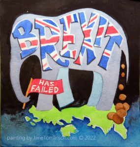 A painting of the Brexit elephant in the room